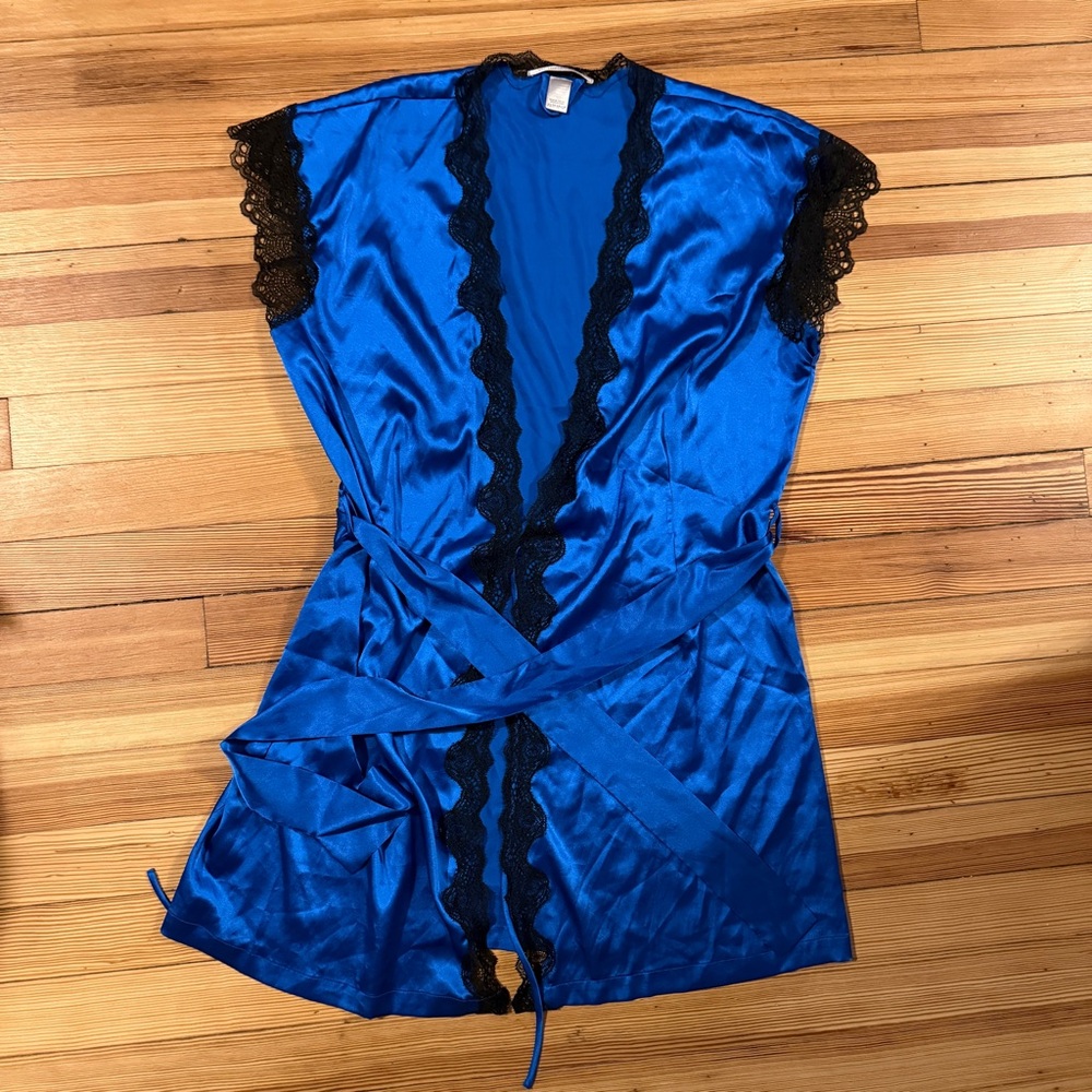 Victoria's Secret Sapphire Chemise with Black Lace